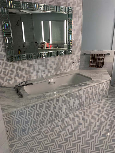 Bathroom renovation project by Patriot Plumbing Service showcasing modern fixtures and quality workmanship.