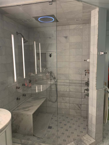 Modern bathroom renovation by Patriot Plumbing Service showcasing elegant fixtures and efficient plumbing installations.